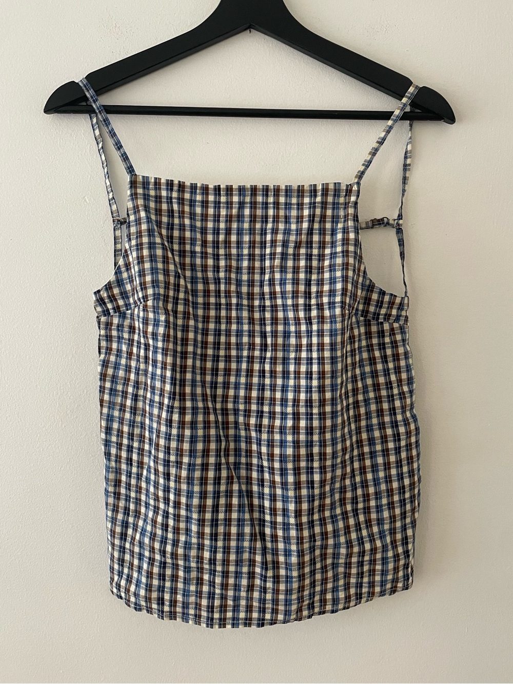 Social Scene Gingham Backless Tank Top Size S